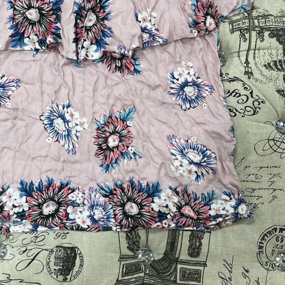 Ella Moss Pink Flutter Sleeve Blouse with Ruffled Bib Collar - Picture 5 of 11